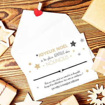 Bracelet et Carte Joyeux Noël à la plus gentille des Nounous